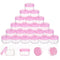 ZEJIA Mini Makeup Containers 5 Gram with Lids, Empty Plastic Travel Cosmetic Containers with Labels (25 Count, Pink Lid)