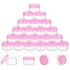 ZEJIA Mini Makeup Containers 5 Gram with Lids, Empty Plastic Travel Cosmetic Containers with Labels (25 Count, Pink Lid)