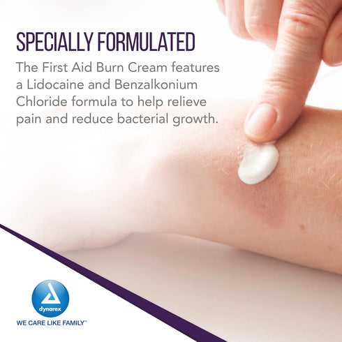 Dynarex First Aid Burn Cream, Water-Based Ointment for Minor Cuts, Wounds, Burns, Box of 144