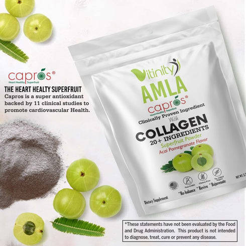 AMLA SUPERFOOD Collagen Powder, 20+ Key Ingredients for Adults, Fast-Acting Liquid Delivery (30 Day Supply)