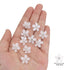 YISSION 20Pcs Mini White Rhinestone Flower Hair Clips, Decorative Hair Barrettes and Pins for Girls Women Bridal