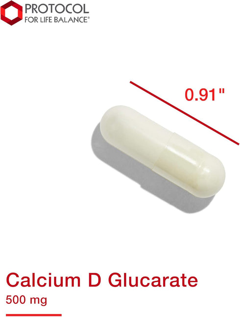 Protocol Calcium D-Glucarate - 500mg Cleanser Detox for Breast & Prostate Health - Non-GMO & Dairy Free - 90 Veg Caps