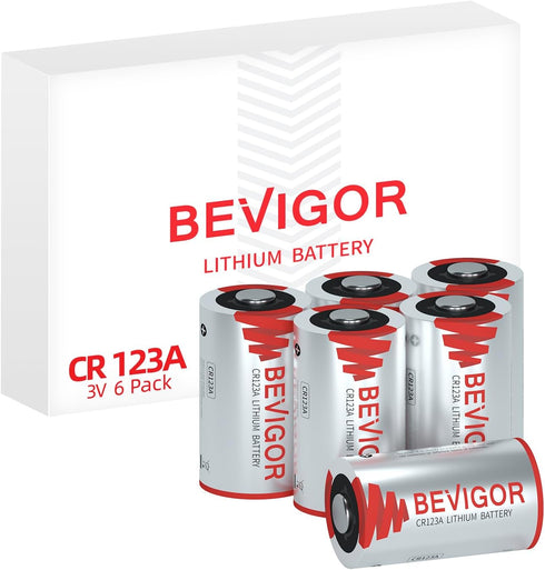 CR123A 3V Lithium Batteries 6 Pack, 1500mAh Photo Lithium Battery for Flashlight and Security Device?Non-Rechargeable?