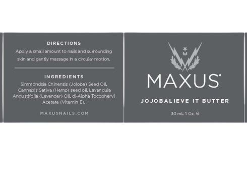 Maxus Nails Jojoba Butter, Cuticle & Dry Skin with Natural Hemp Seed, Lavender Oils & Vitamin E, 1 oz