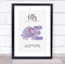 The Card Zoo New Baby Birth Details Christening Nursery Initial Elephant E Gift Print