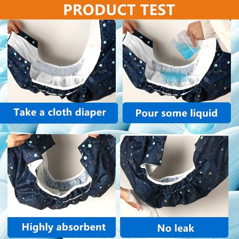 WEEOATAR Unisex Reusable Adult Cloth Diaper,Washable Swim Nappies,Adjustable Incontinence Pocket Diaper