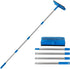 Microfiber Cloth Window Squeegee 2 in 1 with 68" Long Handle for Outdoor High Window Cleaning