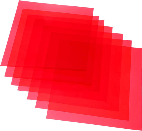Outus Cello Sheets Cellophane Wraps, 8 by 8 Inch, 8 Colors, 104 Pieces (Red)