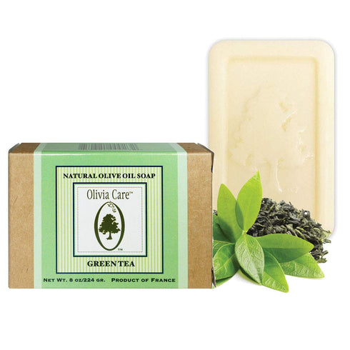 Olivia Care Premium Green Tea Bath & Body Bar Soap | Organic, Vegan & Natural | Olive Oil | Repairs, Hydrates, Moisturizes & Deep Cleans | Good for Sensitive Dry Skin | Made in USA | 8 OZ – (4 PACK)