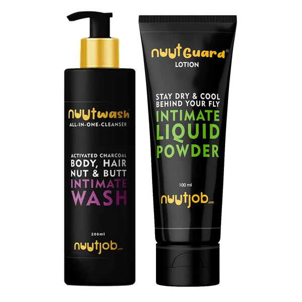 Men Intimate Wash & Hygiene 300ml Combo Pack | Intimate Liquid Powder with Plant Extracts, Paraben Free