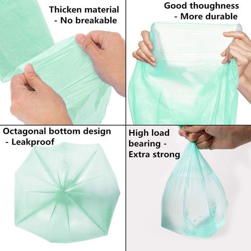 Trash Bags with Handles, 5.3 Gallon Plastic Bags for Bathroom, Kitchen, Bedroom Waste Bin, 100 Counts