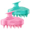 HEETA Hair Scalp Massager Shampoo Brush, 2 Pack Soft Silicone Bristles for Dandruff Removal, Green & Pink