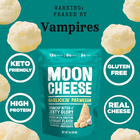 Pack, 100% 2 (Pack 5) Moon Cheese Variety Cheddar, White Cheddar, Gouda, Garlic Parm & Pepper Jack, Protein-Rich Cheese