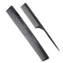 Professional Black Carbon Fiber Teasing Comb, Fine and Wide Tooth Hair Barber Comb for All Hair Types