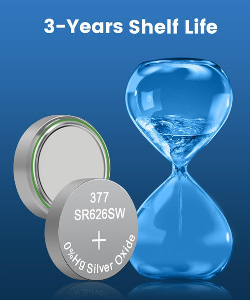 Vtreneg 10 Pack SR626SW 377 376 LR626 377A 626 AG4 1.55V Watch Battery Silver Oxide Button Cell Batteries