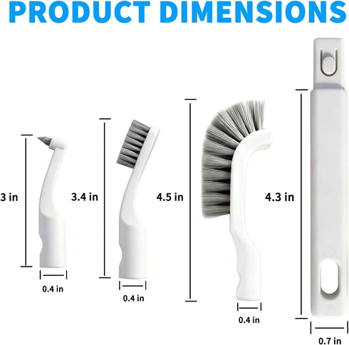 Kuaquetto Set 6Pcs 2Pcs Small Scrub Brush, Hard Bristle Crevice Cleaning Brush with Brush Heads & Handles