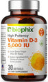biophix Vitamin D-3 5000 IU | 30 Softgels | High-Potency in Extra Virgin Olive Oil, Non-GMO, Supports Immune Health
