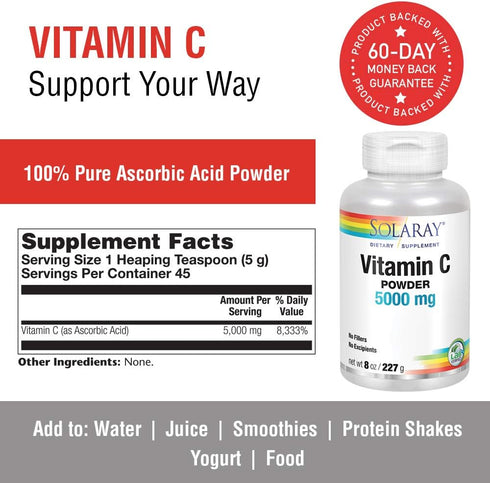 SOLARAY Vitamin C Crystalline Powder 8 oz