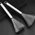 Kitchen Brush, Pot Scrubber, Steel Wool Scrubber with Handle for Cleaning Dishes, Silvery Steel Scrubber