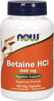 Now Foods Betaine HCl, 648 mg with 150 mg Pepsin, 120 Capsules, 2 Pack