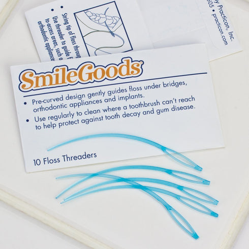 SmileGoods Dental Floss Threaders, 100 Pack of Pocket Sized Envelopes with 10 Threaders Each