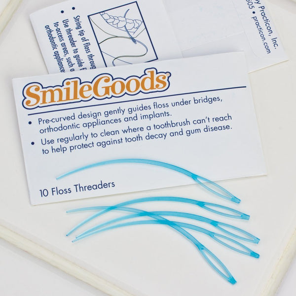 SmileGoods Dental Floss Threaders, 100 Pack of Pocket Sized Envelopes with 10 Threaders Each