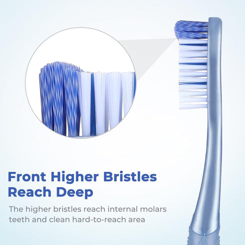 Medium Toothbrushes for Adults, Whitening Toothbrush with Spiral Medium Bristles for Smoke Tea Coffee Stain, Deep