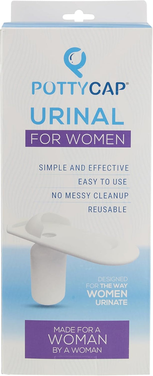 PottyCap 32 oz Portable Urinal for Women with Detachable Bottle - Reusable Portable Female Urinal for Travel, Camping
