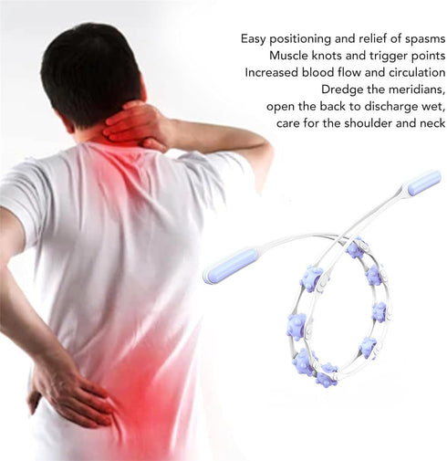 Xemz Manual Back Massage Roller Rope, Handheld Massage Ball Roller Anti Cellulite Massage Roller, Fascia Roller Manual