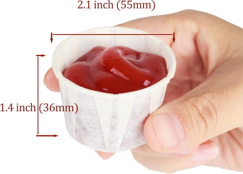 Golden Apple 2oz-250ct White Treated Paper Souffle Portion Cups for Measuring, Medicine, Samples, Compostable