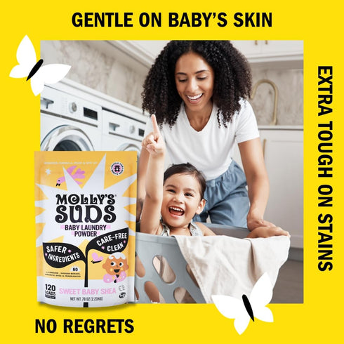 Molly's Suds Baby Laundry Detergent Powder | Removes Formula, Poop & Spit-Up Stains | Extra Gentle for Newborns (Sweet