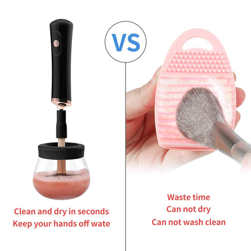 Senbowe Upgraded Makeup Brush Cleaner and Dryer Machine, Electric Brush Cleaner with 8 Size Rubber Collars