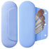 Silicone Makeup Brush Holder Travel Cosmetic Bag, Soft Portable Holder with Anti-Fall Out Magnetic Closure, Blue