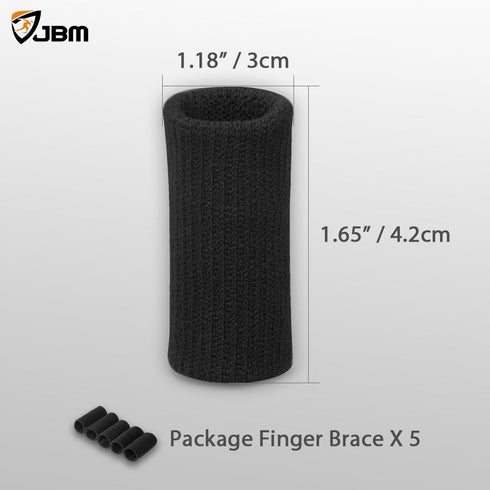 JBM 5-Pack Finger Sleeves Sport Finger Brace Protector Compression Sleeve for Arthritis