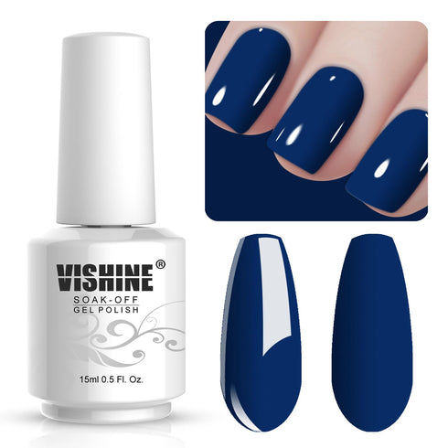 Vishine Gelpolish Lacquer Shiny Color Soak Off UV LED Gel Nail Polish, Royal Blue (1520)