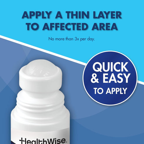 HealthWise 16% Menthol Roll-On, Cold Hot Sensation Pain Relief Liquid, Non-Greasy Formula, 2.5 oz.