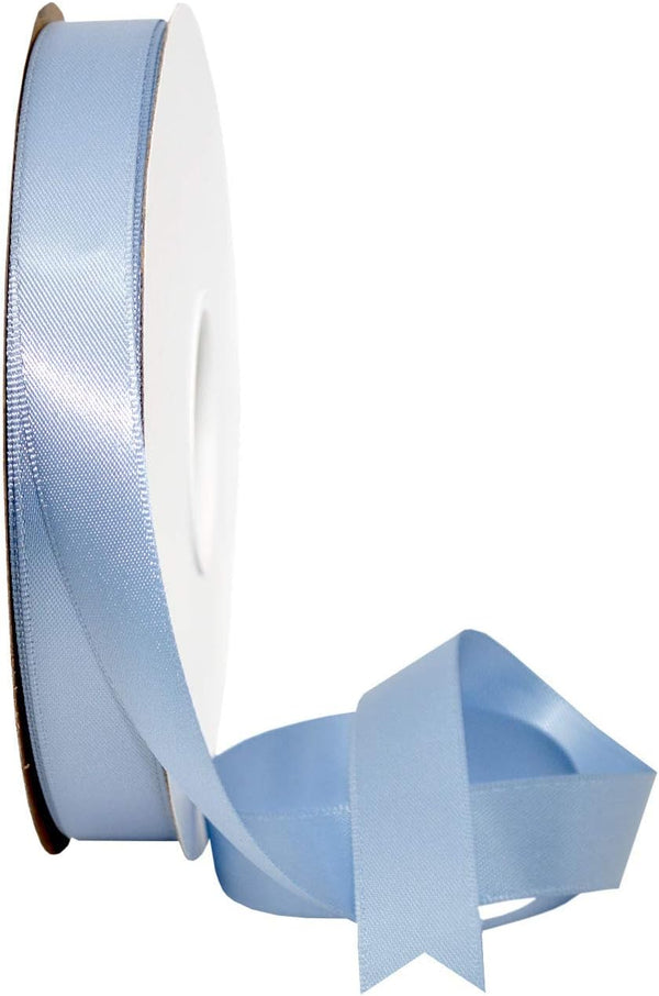 Morex Ribbon Double Face Satin Ribbon, 5/8" X 50 YD French Blue for Gift Wrapping, Birthday Cards, Wedding Gifts