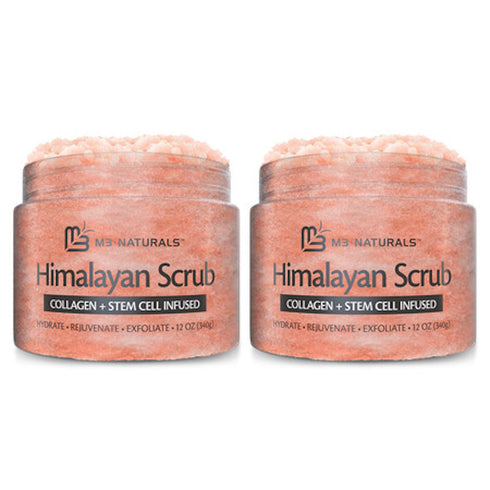 Himalayan Salt Scrub Face Foot & Body Exfoliator, Natural Exfoliating Salt Scrub with Collagen for Skin Care