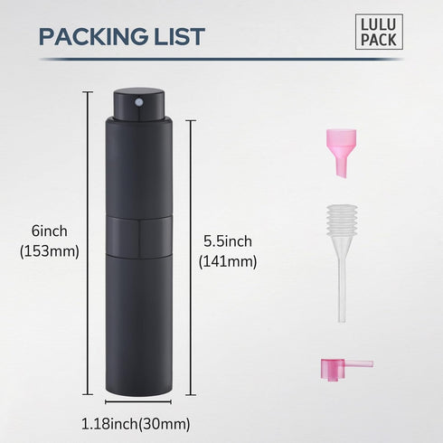 1oz Perfume Atomizer, 30ML Empty Cologne Spray Bottle, Travel Perfume Sprayer Dispenser, Black