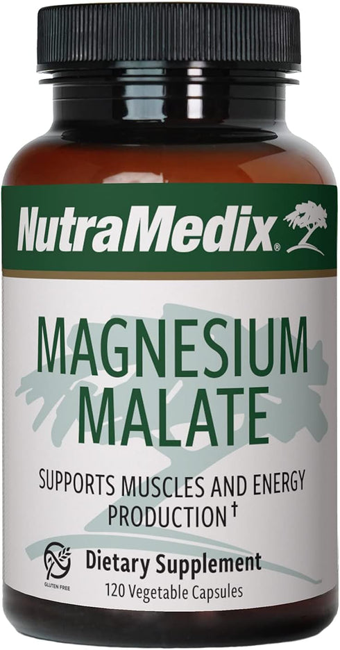 NutraMedix Magnesium Malate 200mg, Vegan, Non-GMO, Gluten-Free Supplement, 120 Vegetarian Capsules
