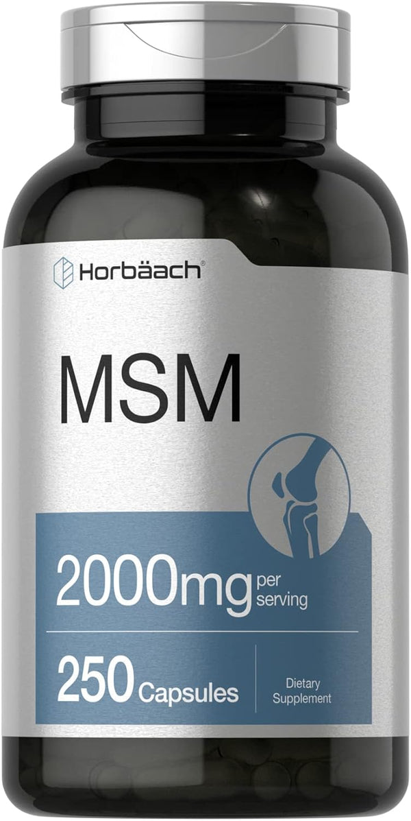 Horbaach MSM Supplement Capsules | 2000mg | 250 Count | Non-GMO and Gluten Free Formula