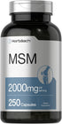 Horbaach MSM Supplement Capsules | 2000mg | 250 Count | Non-GMO and Gluten Free Formula