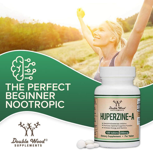 Huperzine A 200mcg, Non-GMO, Gluten Free, 120 Tablets, Brain Supplement for Memory and Focus by Double Wood