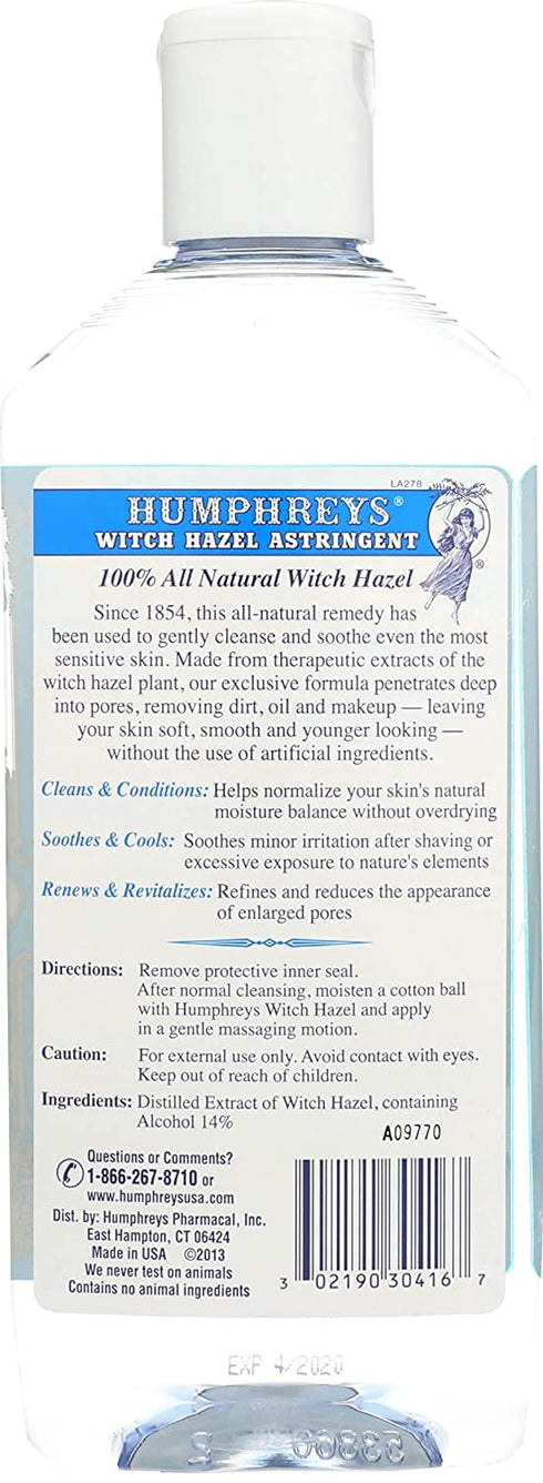 Humphrey's Homeopathic Remedies Witch Hazel Astringent, Gentle, 8 oz