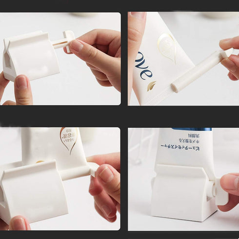 SCStyle Rolling Tube Toothpaste Squeezer, Toothpaste Seat Holder Stand