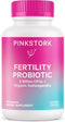 Pink Stork Fertility Support Probiotics for Women with Ashwagandha for Vaginal Health, Conception, pH Balance, 30