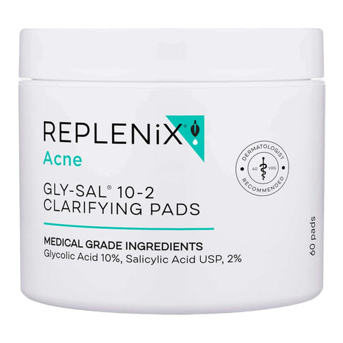 Replenix Gly-Sal Clarifying Acne Pads, 60 Count, Medical-Grade Glycolic Acid & 2% Salicylic Acid