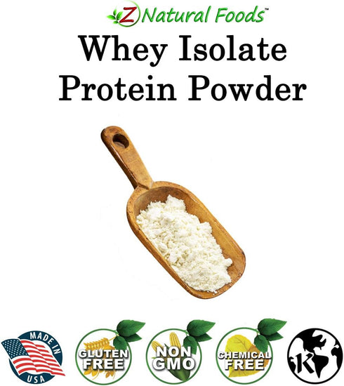Z Natural Foods Whey Protein Powder Isolate - Unsweetened Protein Powder, 100% Pure, Gluten Free, 1 lb