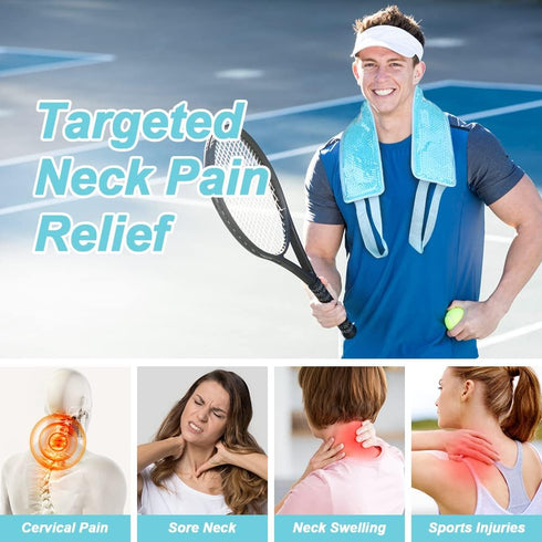 NEWGO Ice Pack for Neck Pain Relief, FSA or HSA Neck Ice Pack Wrap for Cervical Pain Relief, Office Pressure, Sports Injuries, Swelling - 24.8" x 4.13"