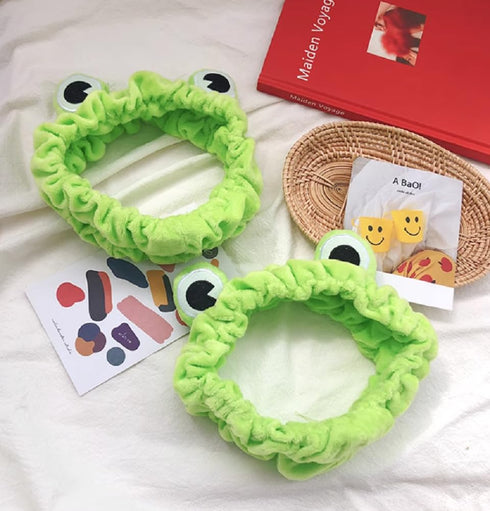 Makeup Headbands for Women - Frog Headband Cute Spa Animal Facial Hair Band for Washing Face, Soft Elastic Skincare